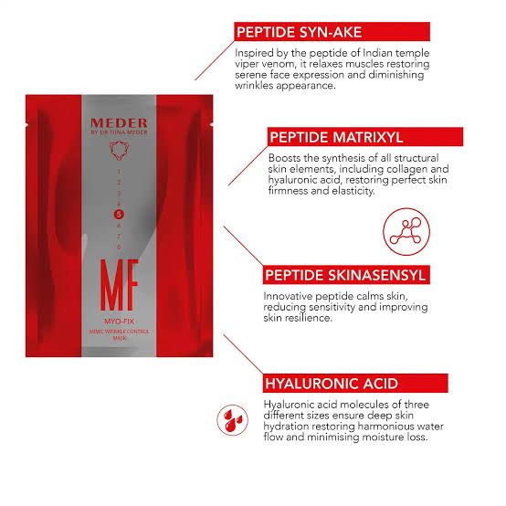 Meder Myo-Fix Anti-Stress Peptide Sheet Masker voor Expressielijnen, Gezichtsspanning & Vermoeide Huid