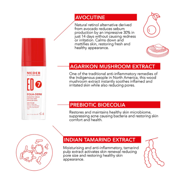 Meder Equa-Derm Sebum-Balancing Moisturiser for Oily & Combination Skin