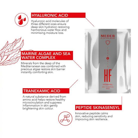 Meder Hydra-Fill Deep Moisturising & Plumping Sheet Mask for Dehydrated, Dry & Tired-Looking Skin